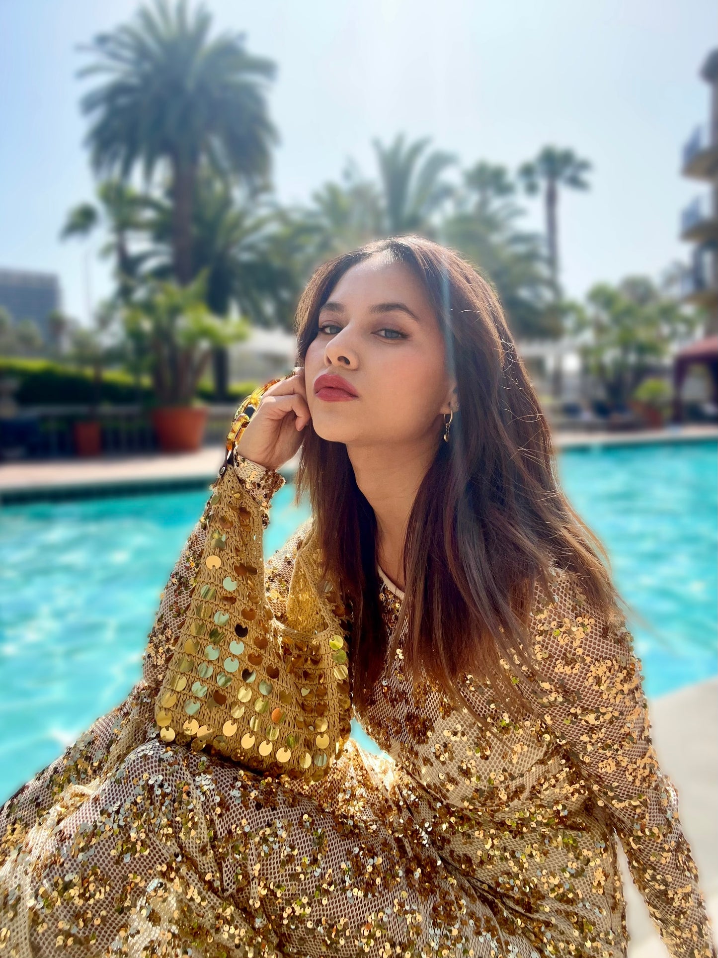 APHRODITE GOLD SEQUINS MAXI DRESS