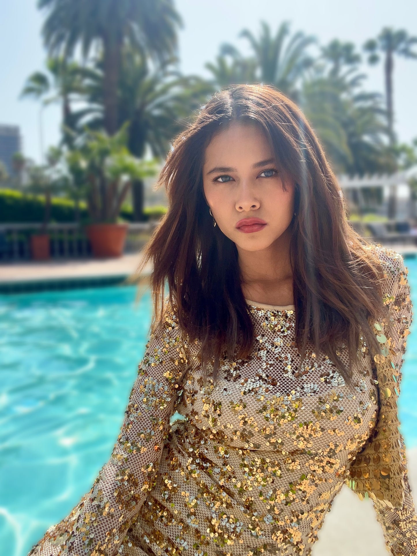 APHRODITE GOLD SEQUINS MAXI DRESS